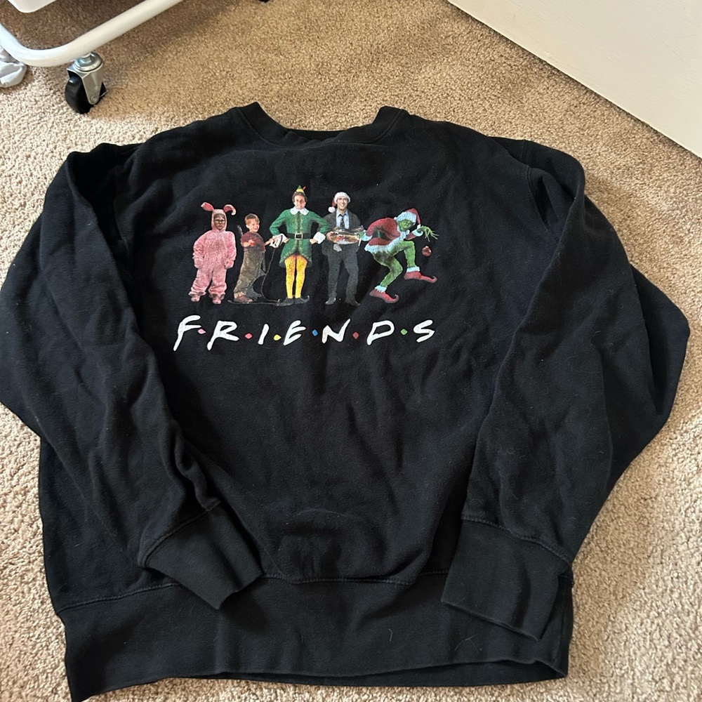 Black Graphic Christmas Sweatshirt